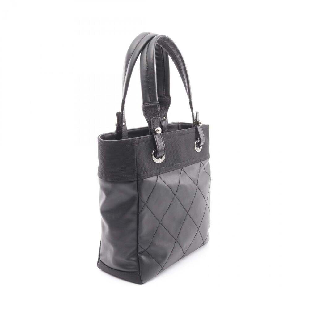 Chanel Paris Biarritz PM Tote Bag Handbag, Coated Canvas Leather, Women's, Bl... - Picture 2 of 9
